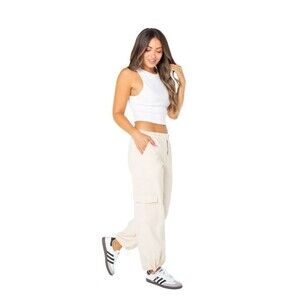 Celebrity Pink Parachute Cargo Pants Juniors Plus XL Natural NWT Drawstring Wide